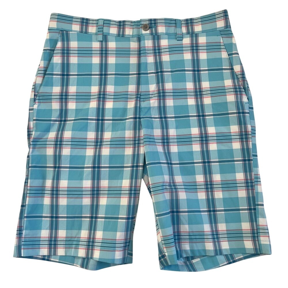 Jack Nicklaus Pink & Blue Golf Plaid Shorts, Jack Nicklaus Sports Activewear 152